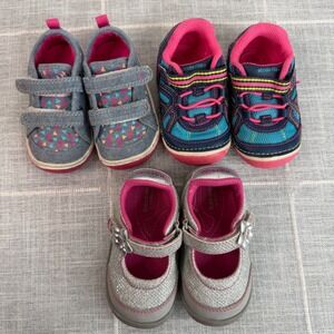 Lot of THREE Stride Rite Shoes Toddler Girls Size 5 Surprize  Sneakers and Flats
